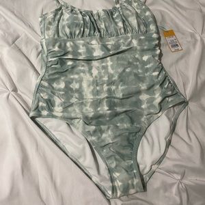 Women's Shirred High Coverage One Piece Swimsuit